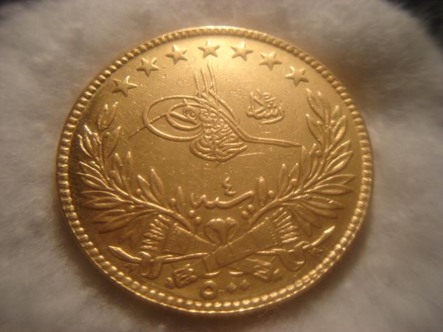 Ottoman-Turkey-Gold-500-Kurush-1327/4